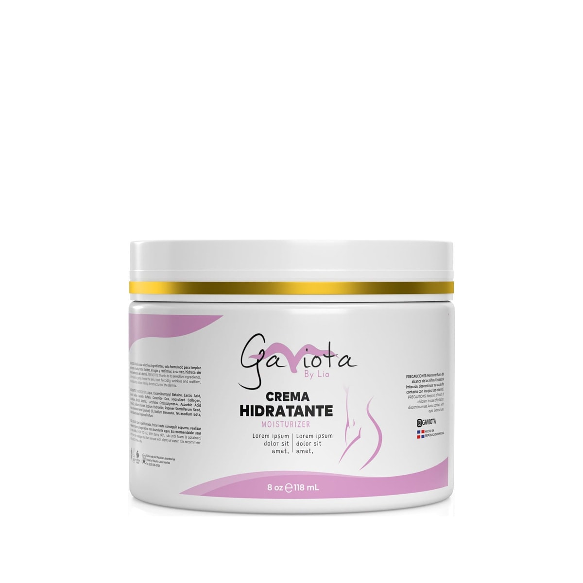 Tarro de la Crema Hidratante Gaviota by Lia de 236 mL