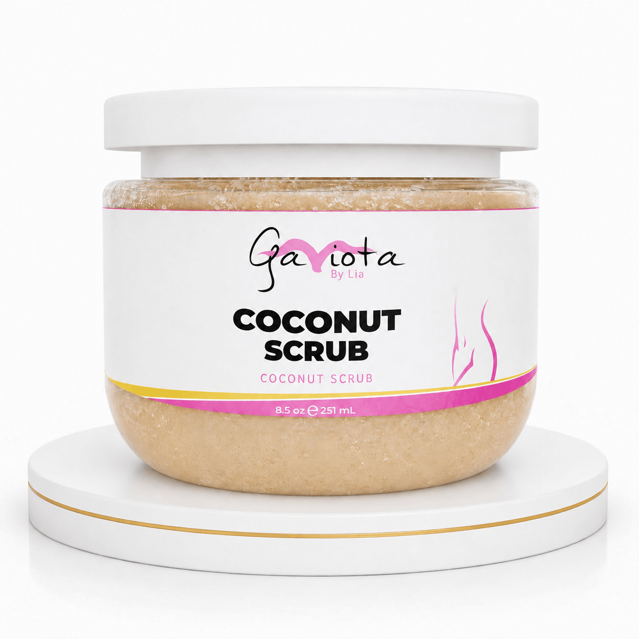 8.5 fl oz Gaviota by Lia Coconut Body Scrub jar