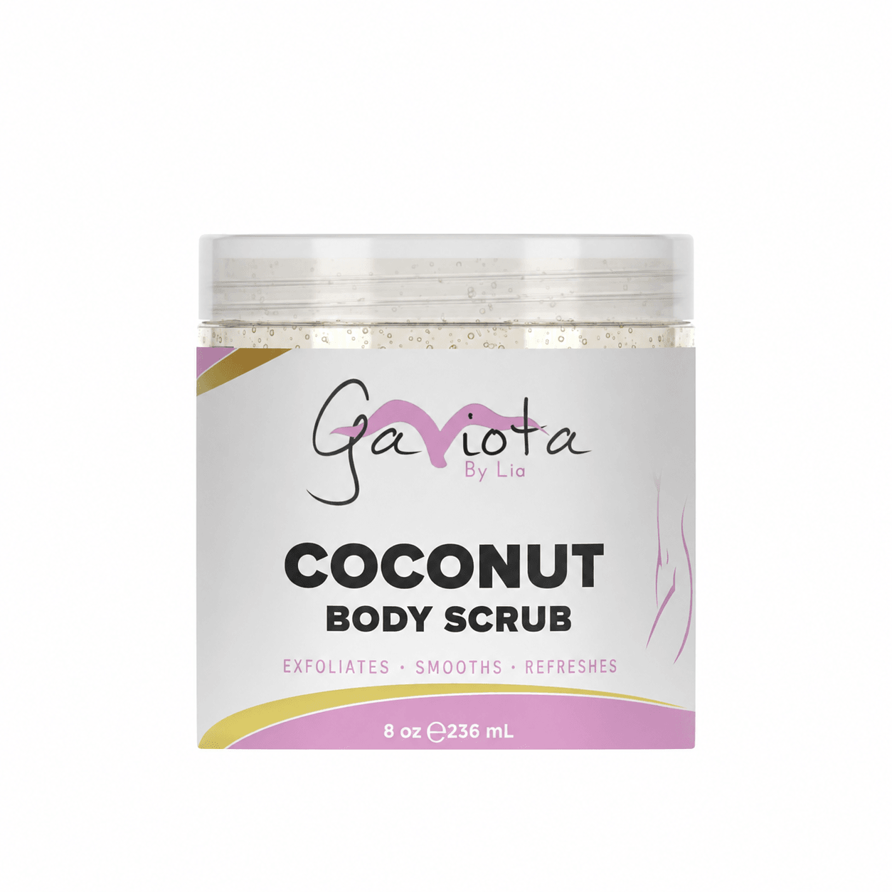 8 fl oz Gaviota by Lia Coconut Body Scrub jar