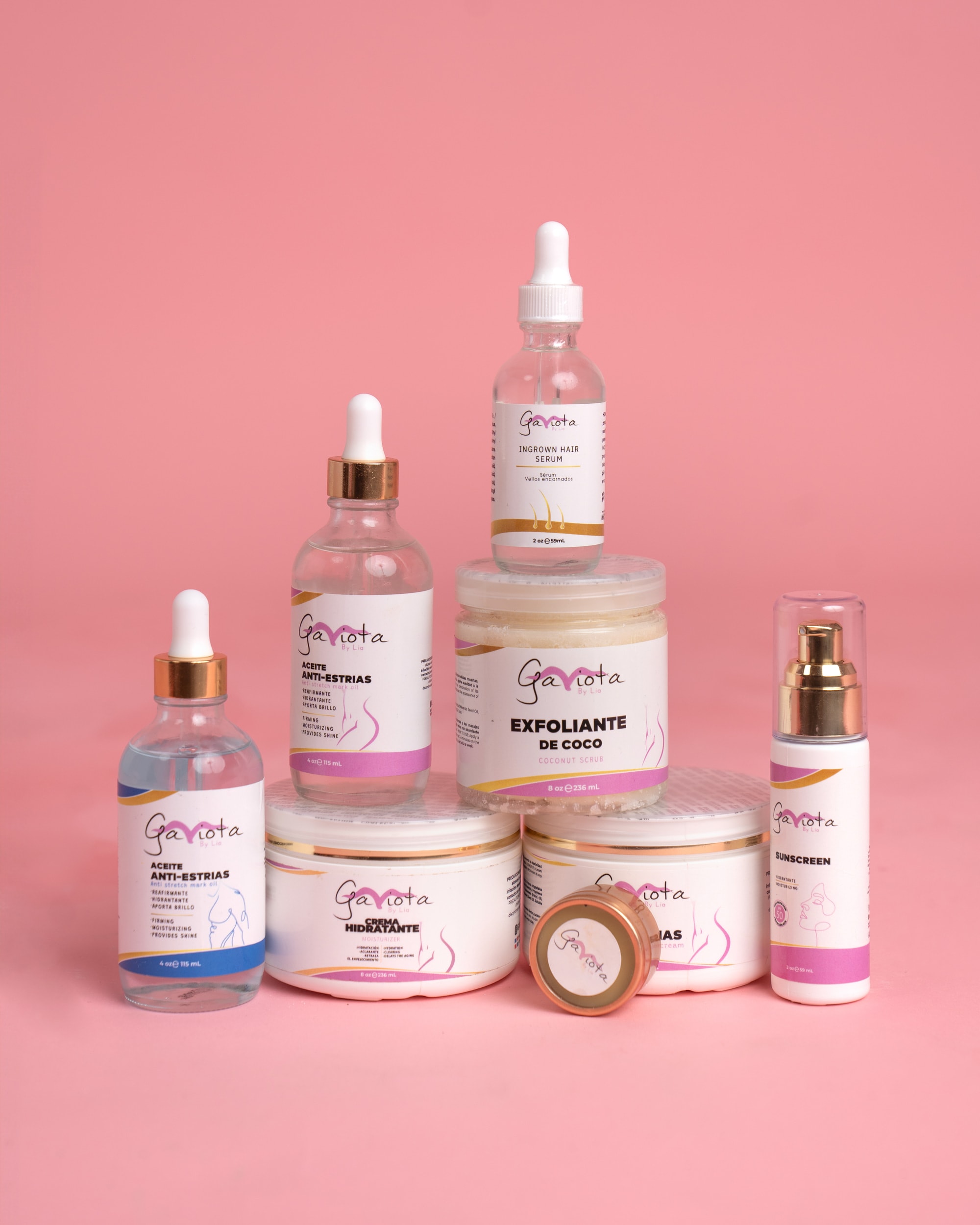 Gaviota by Lia products grouped as a complete routine set